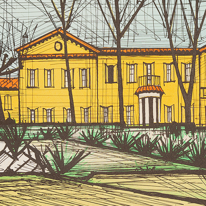 Bernard Buffet, lithograph in colors on paper, domaine de la Baume, signed and numbered, of 1986 - Detail D1