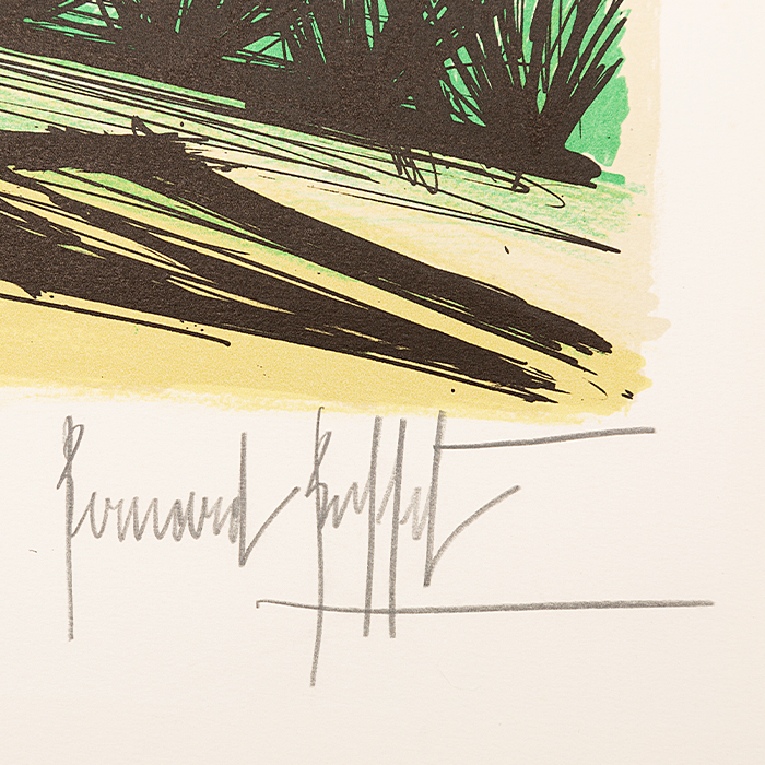 Bernard Buffet, lithograph in colors on paper, domaine de la Baume, signed and numbered, of 1986 - Detail D2