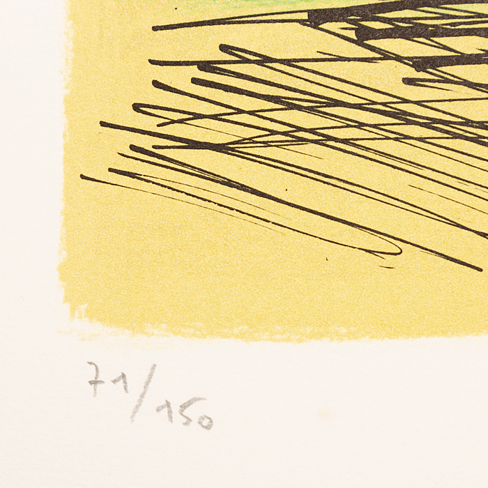 Bernard Buffet, lithograph in colors on paper, domaine de la Baume, signed and numbered, of 1986 - Detail D3