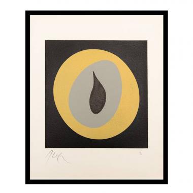 Jean Arp, "Soleil recerclé", bois gravé en couleurs sur papier Auvergne, signée et numérotée, de 1966