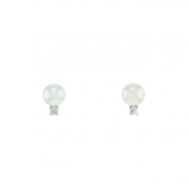 Paire de boucles d'oreilles Tiffany & Co Signature Pearls en or blanc, perles de culture et diamants