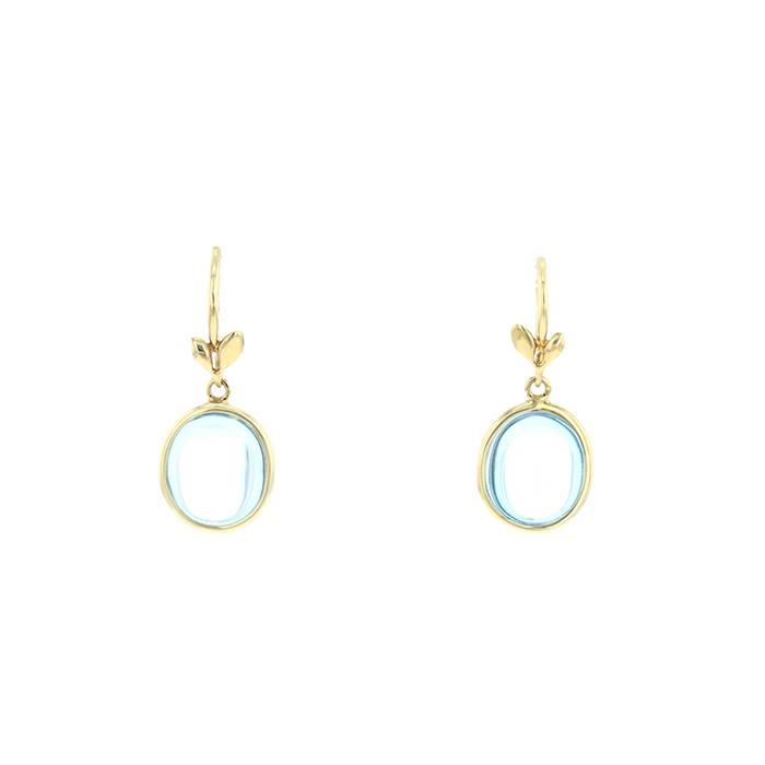 Tiffany & Co Olive Leaf earrings in yellow gold and topaz - 00pp