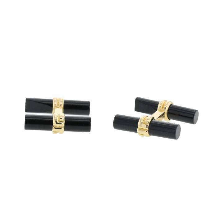 Boucheron  pair of cufflinks in yellow gold and onyx - 00pp