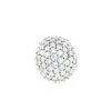 Vintage  boule ring in 14k white gold and diamonds - 360 thumbnail