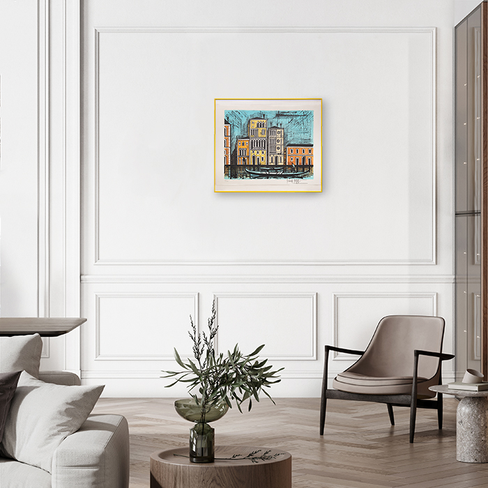 Bernard Buffet, "The Dario and Barbaro Palace", from the "Venise" album, lithograph in colors on paper, signed, annotated EA (AP) and framed, of 1986 - Detail D4