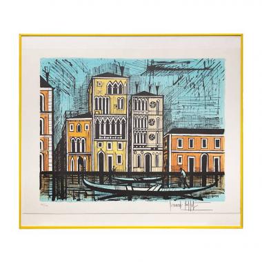 Bernard Buffet, "The Dario and Barbaro Palace", from the "Venise" album, lithograph in colors on paper, signed, annotated EA (AP) and framed, of 1986