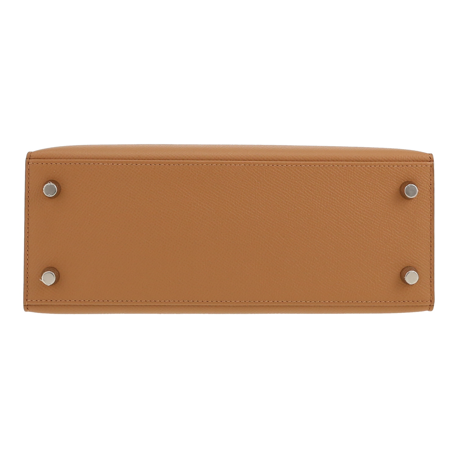 Hermès  Kelly 25 cm handbag  in beige Chai, mauve Sylvestre and yellow Lime tricolor  epsom leather - Detail D1