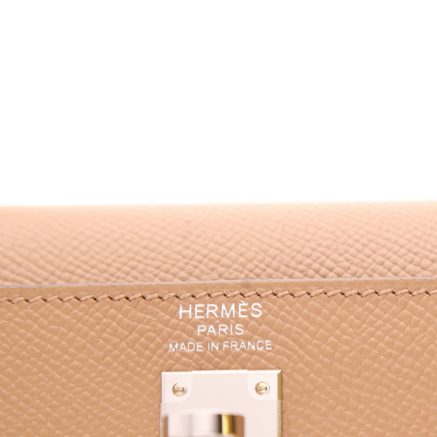 Bolso de mano Hermès  Kelly 25 cm en cuero epsom tricolor beige Chai malva Sylvestre y amarillo Lime - Detail D2