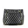 Chanel  Vintage shopping bag  in navy blue quilted leather - 360 thumbnail