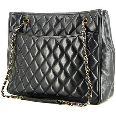 Shopping bag Chanel  Vintage in pelle trapuntata blu marino