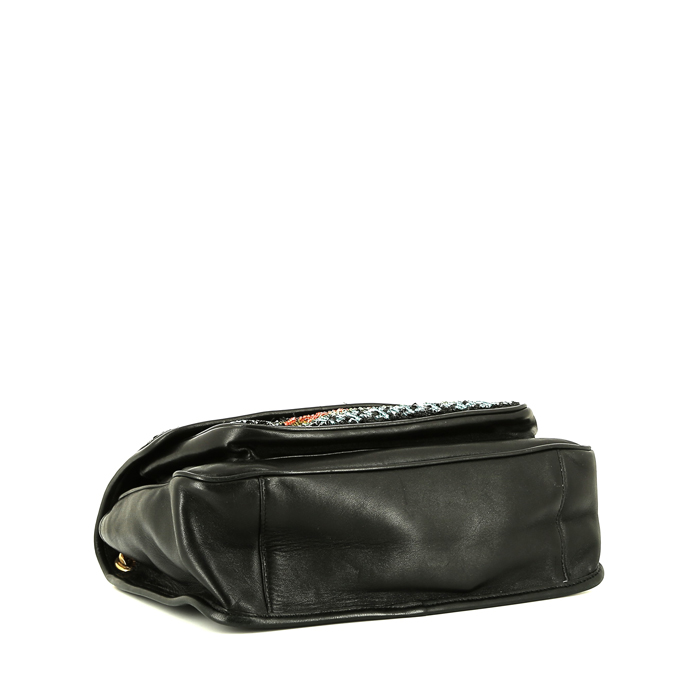 Sac bandoulière Saint Laurent  Niki moyen modèle  en cuir noir et sequin multicolore - Detail D5