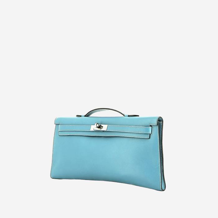 Hermès  Kelly Cut pouch  in blue leather