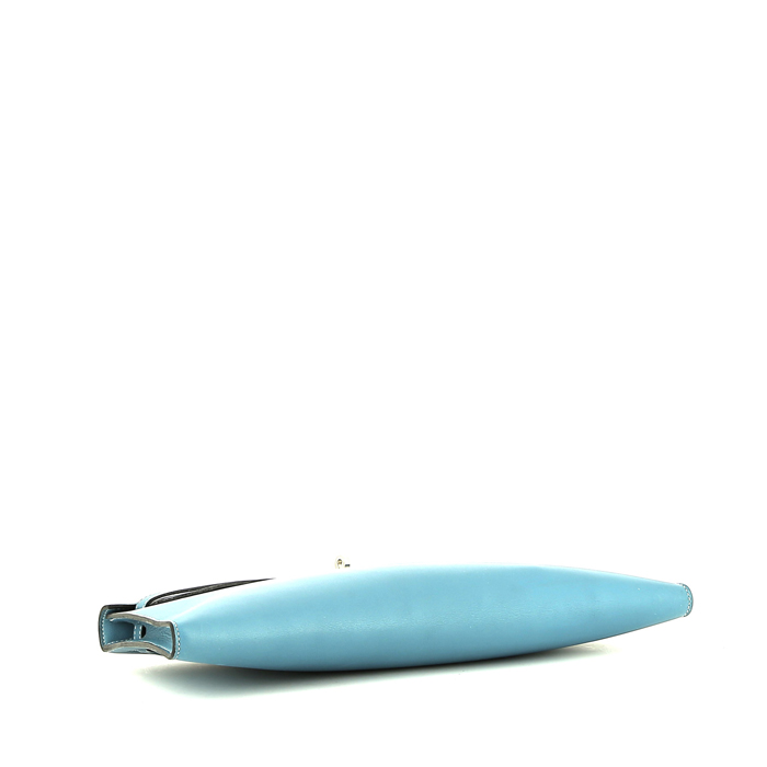 Hermès  Kelly Cut pouch  in blue leather - Detail D4
