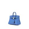 Hermès  Birkin 25 cm handbag  in Zanzibar Blue and orange Capucine leather taurillon clémence - 00pp thumbnail