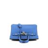 Hermès  Birkin 25 cm handbag  in Zanzibar Blue and orange Capucine leather taurillon clémence - 360 Front thumbnail