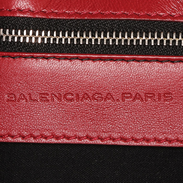 Pochette Balenciaga  City en cuir rouge - Detail D3