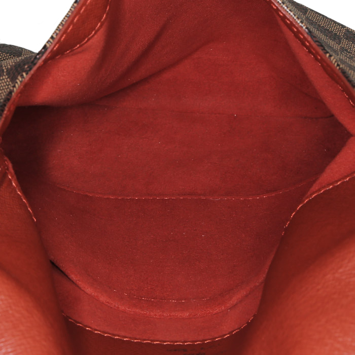 Louis Vuitton  Musette shoulder bag  in damier canvas  and brown leather - Detail D2