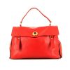 Saint Laurent  Muse Two large model  handbag  in red leather  and black canvas - 360 thumbnail