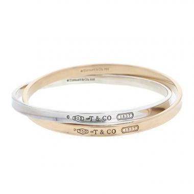 Brazalete redondo Tiffany & Co 1837 de oro rosa y plata