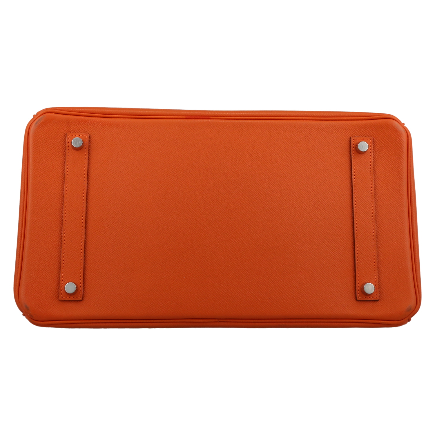 Sac à main Hermès  Birkin 35 cm en cuir epsom orange - Detail D1