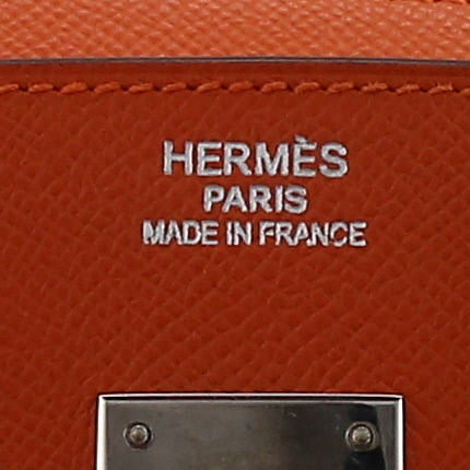 Sac à main Hermès  Birkin 35 cm en cuir epsom orange - Detail D2