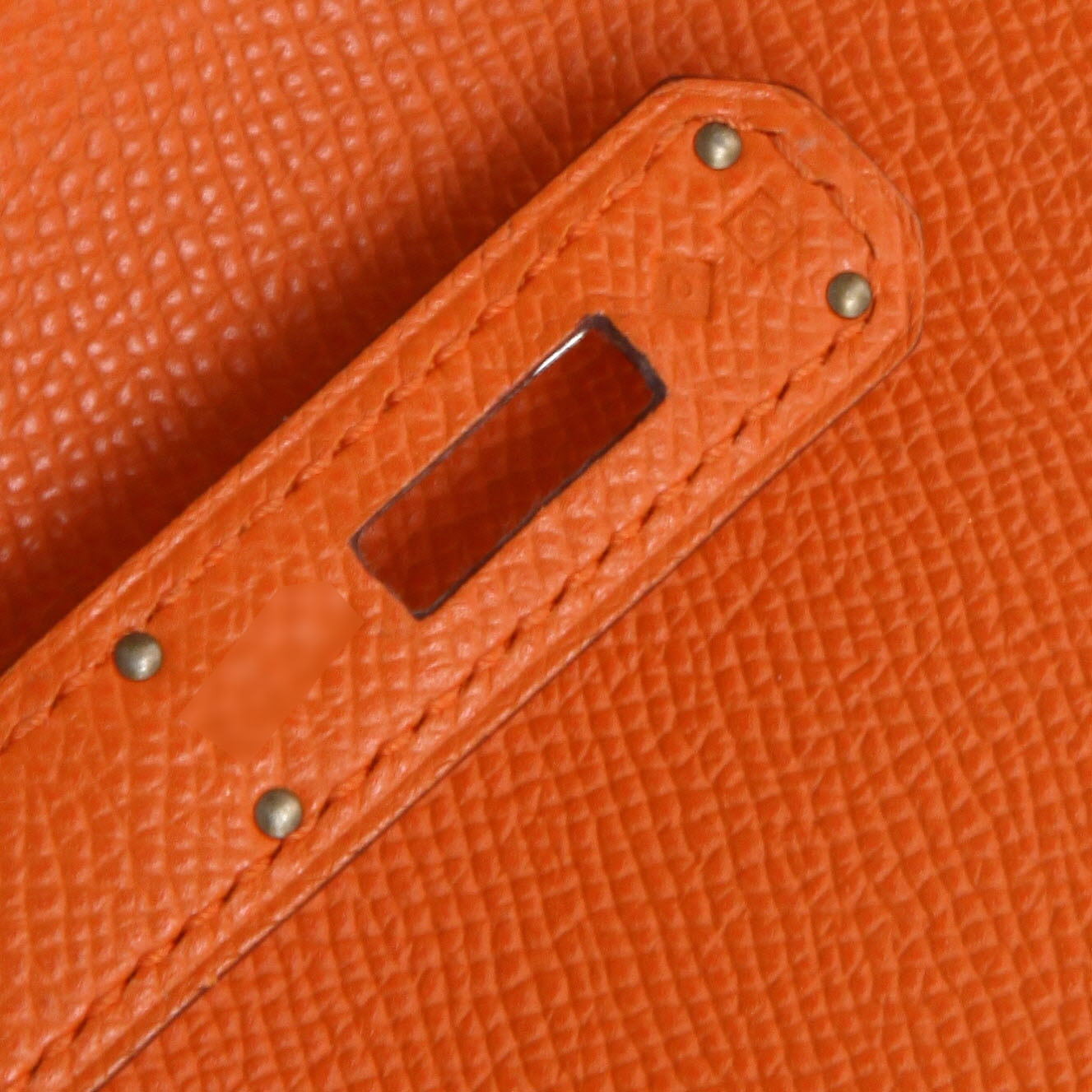 Borsa Hermès  Birkin 35 cm in pelle Epsom arancione - Detail D4