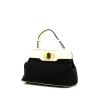 Bulgari  Isabella Rossellini handbag  in white leather  and black canvas - 00pp thumbnail