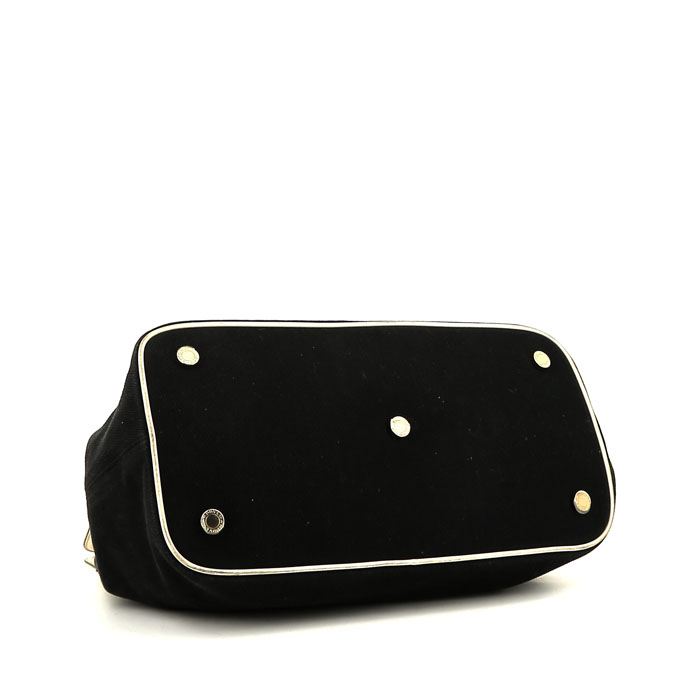 Borsa Bulgari  Isabella Rossellini in pelle bianca e tela nera - Detail D4