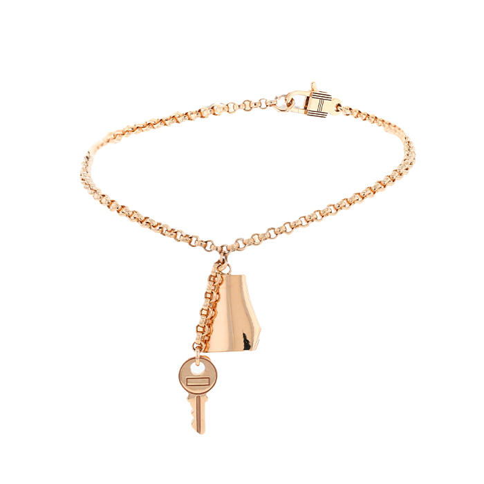 bracelet hermès kelly clochette petit modèle en or rose