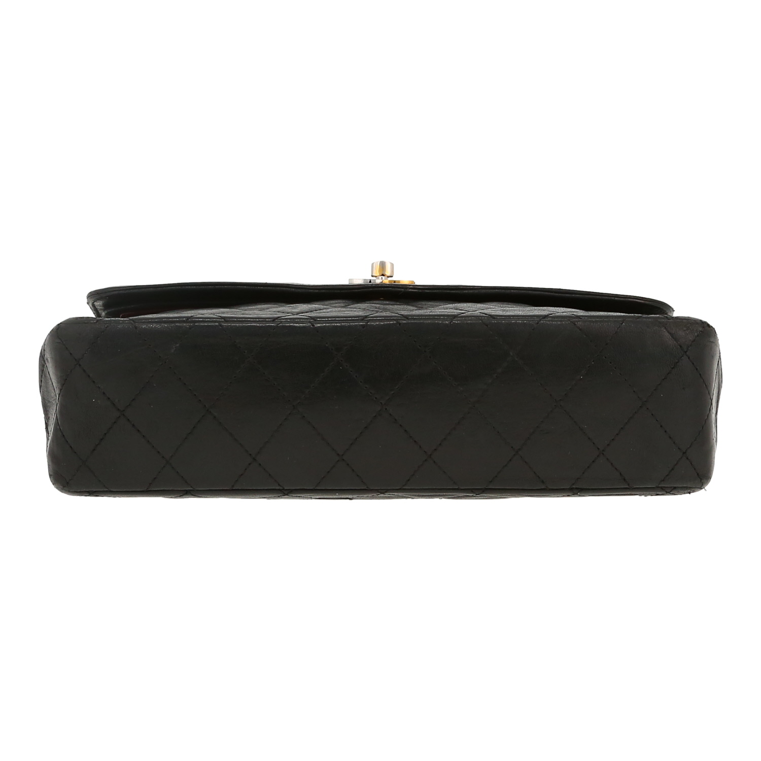 Sac à main Chanel  Vintage en cuir matelassé noir - Detail D1