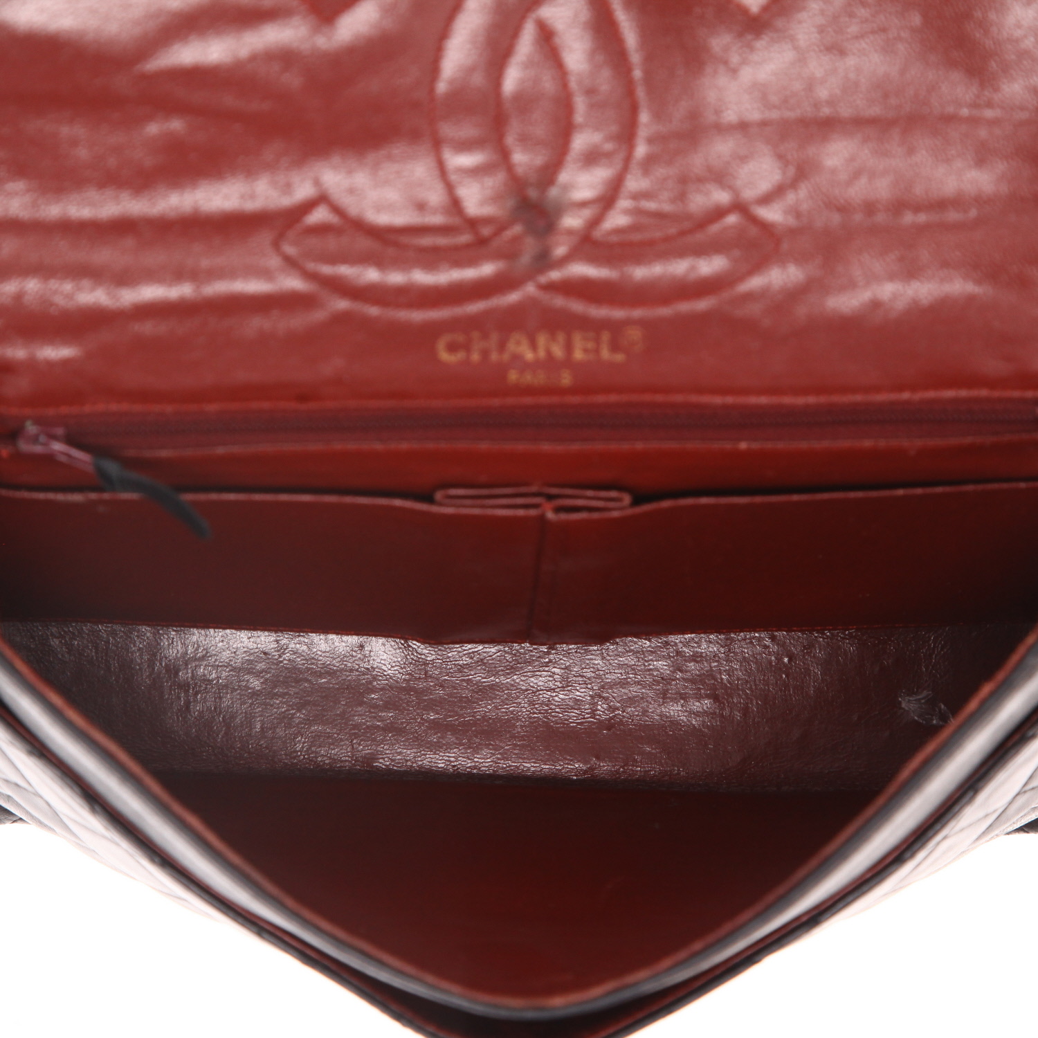 Chanel  Vintage handbag  in black quilted leather - Detail D3