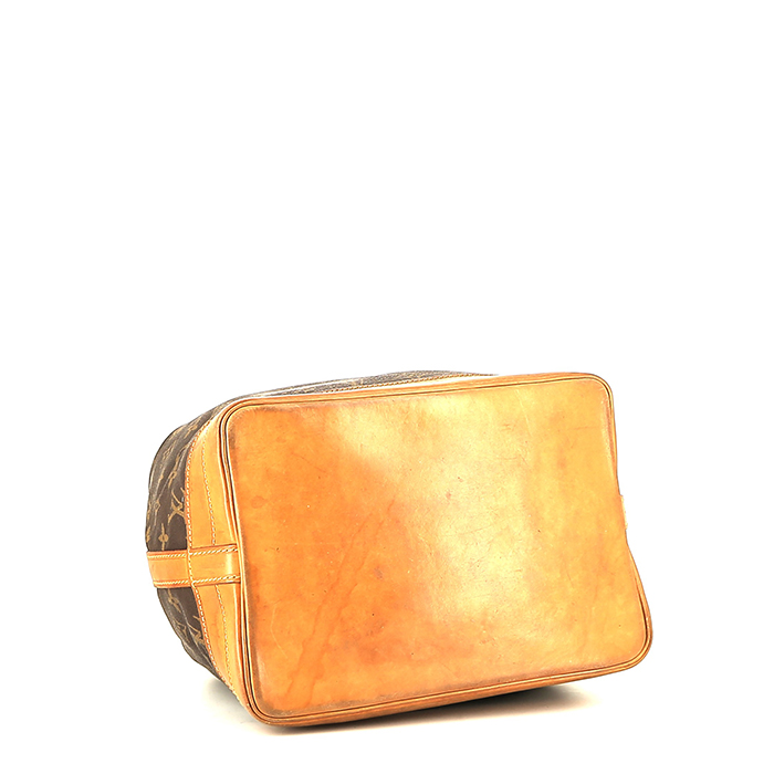 Sac à main Louis Vuitton  Noé grand modèle  en toile monogram marron et cuir naturel - Detail D4