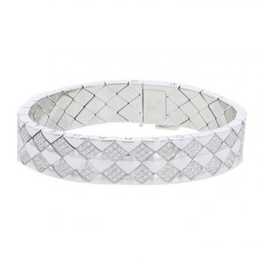 Bracciale mobile Chanel Matelassé modello grande in oro bianco e diamanti