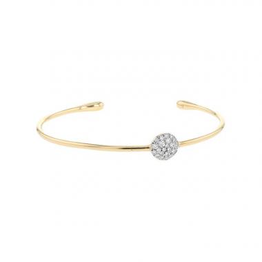 Brazalete redondo Pomellato Sabbia modelo pequeño de oro rosa, oro blanco y diamantes