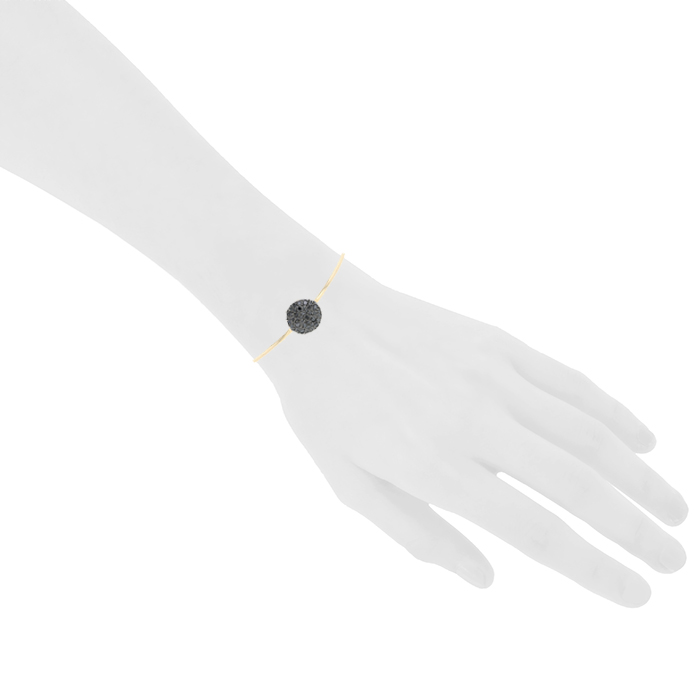 Brazalete Pomellato Sabbia modelo pequeño de oro rosa y diamantes negro - Detail D1