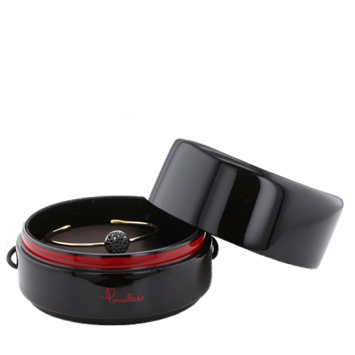 Bracelet Pomellato Sabbia petit modèle en or rose et diamants noir - Detail D2