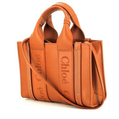 Chloé  Woody mini  shoulder bag  in gold leather