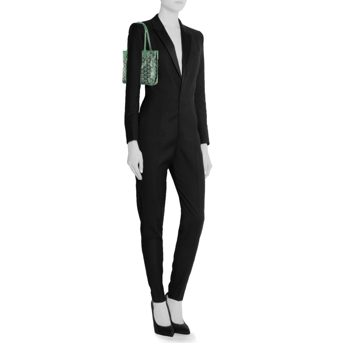 Borsa Goyard  Anjou in tela Goyardine verde e pelle verde - Detail D1