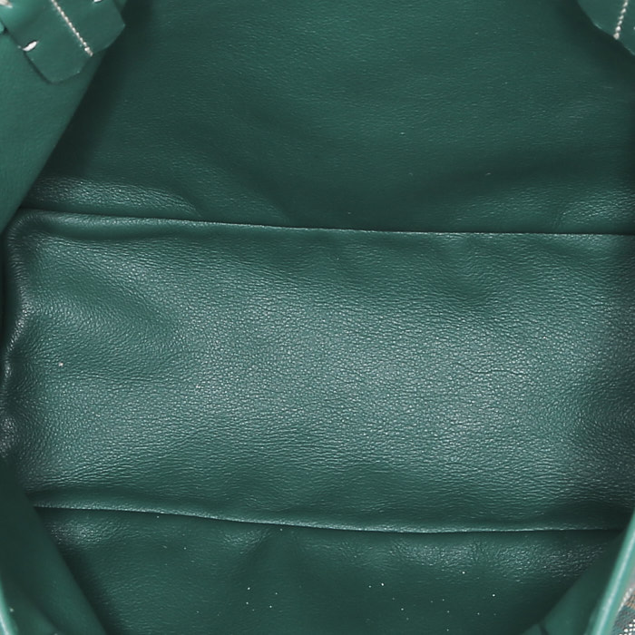Goyard Anjou handbag in green Goyard canvas and green leather - Detail D2