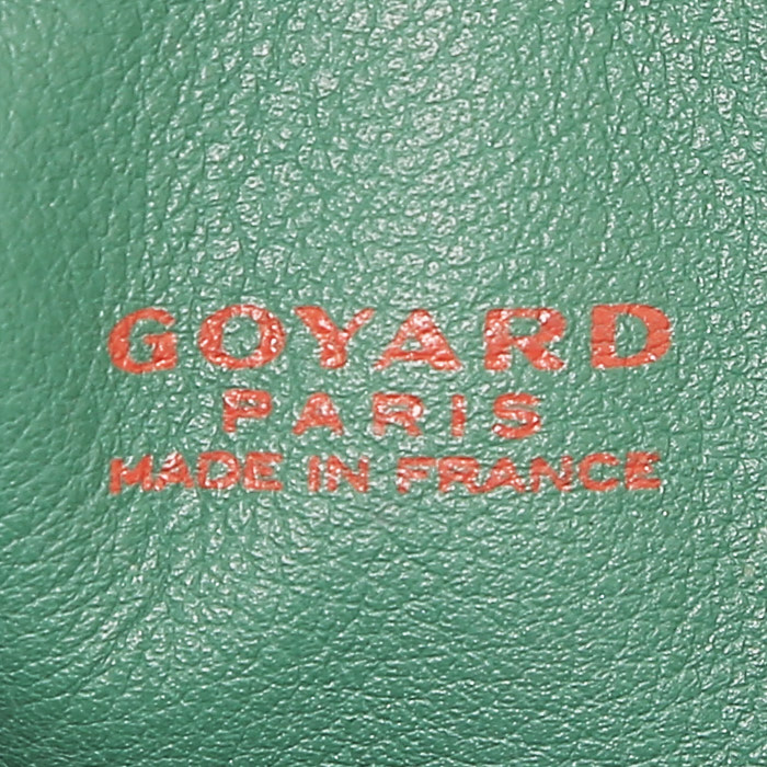 Goyard Anjou handbag in green Goyard canvas and green leather - Detail D3