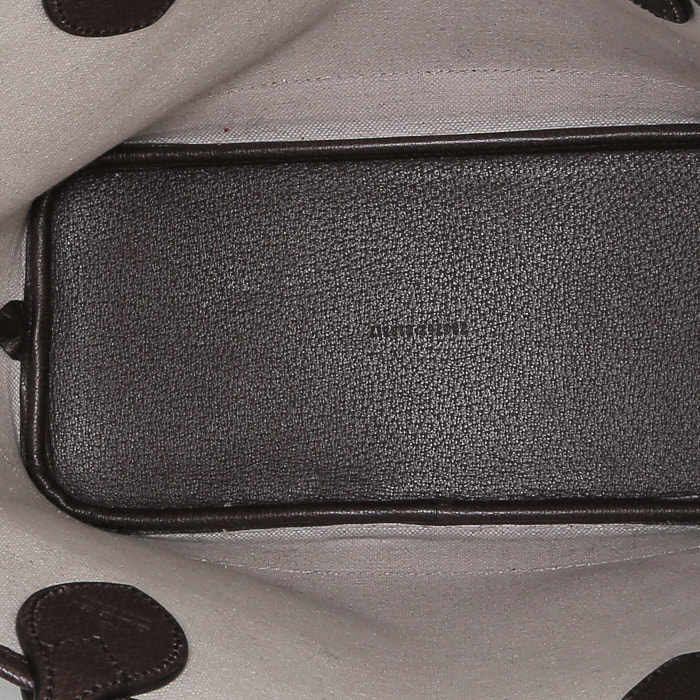 Gucci   handbag  in beige "sûpreme GG" canvas  and brown grained leather - Detail D2