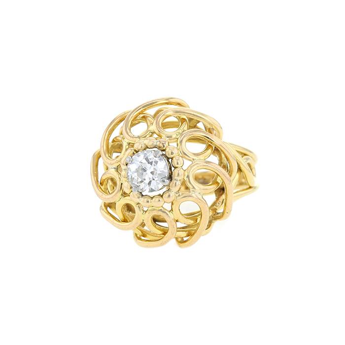 Vintage  ring in yellow gold and diamond - 00pp