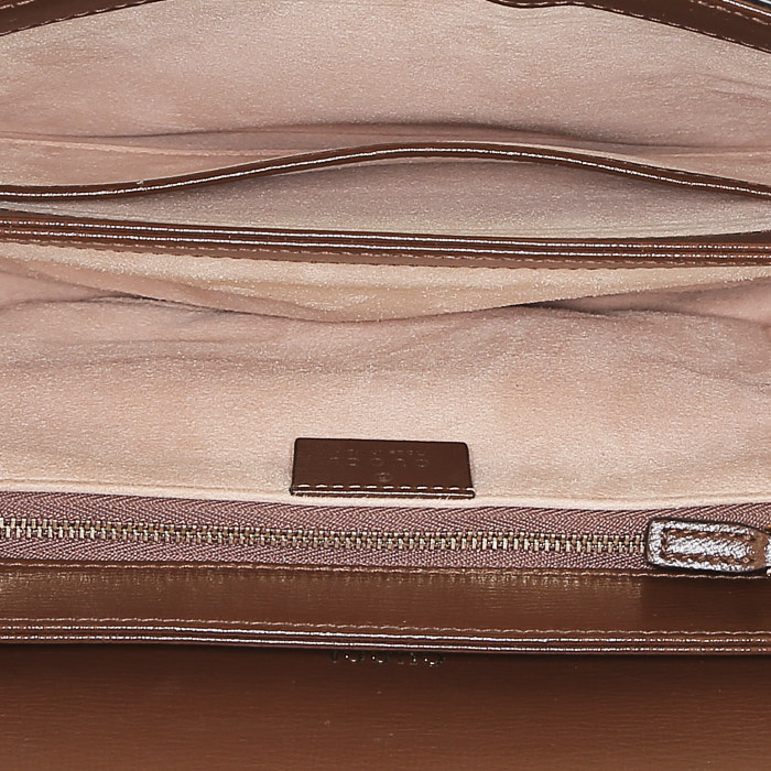 Gucci  1955 Horsebit shoulder bag  in beige monogram canvas  and brown leather - Detail D2