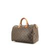 Bolso de mano Louis Vuitton  Speedy 35 en lona Monogram marrón y cuero natural - 00pp thumbnail