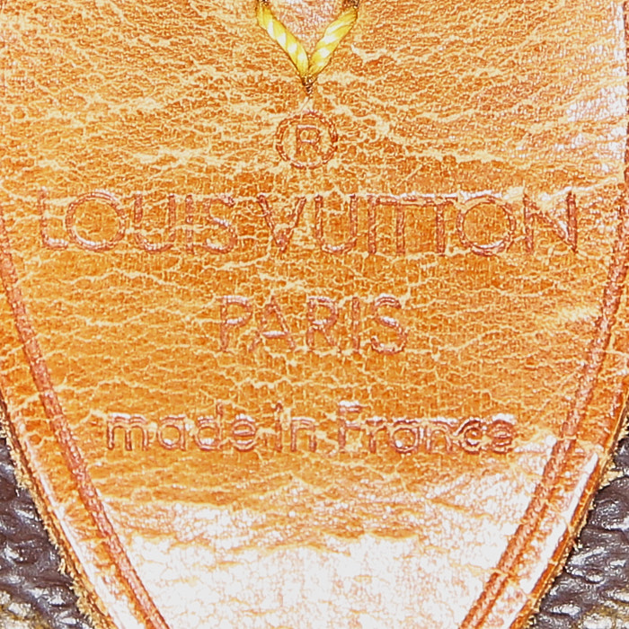 Louis Vuitton  Speedy 35 handbag  in brown monogram canvas  and natural leather - Detail D3