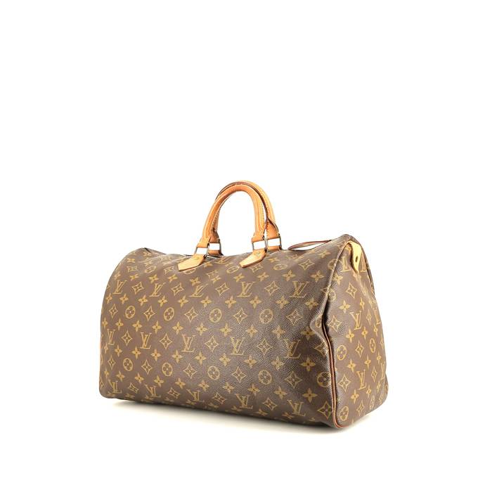 Louis Vuitton  Speedy 40 handbag  in brown monogram canvas  and natural leather - 00pp