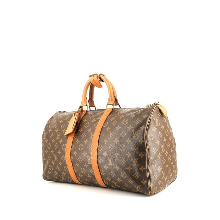 Louis Vuitton  Keepall 45 travel bag  in brown monogram canvas  and natural leather - 00pp