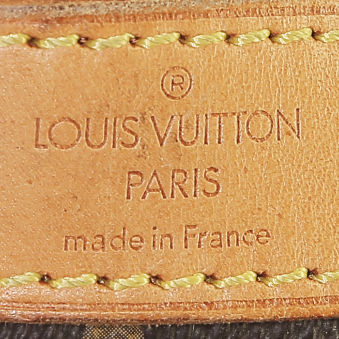Bolsa de viaje Louis Vuitton  Keepall 55 en lona Monogram marrón y cuero natural - Detail D4