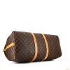 Bolsa de viaje Louis Vuitton  Keepall 55 en lona Monogram marrón y cuero natural - Detail D5 thumbnail
