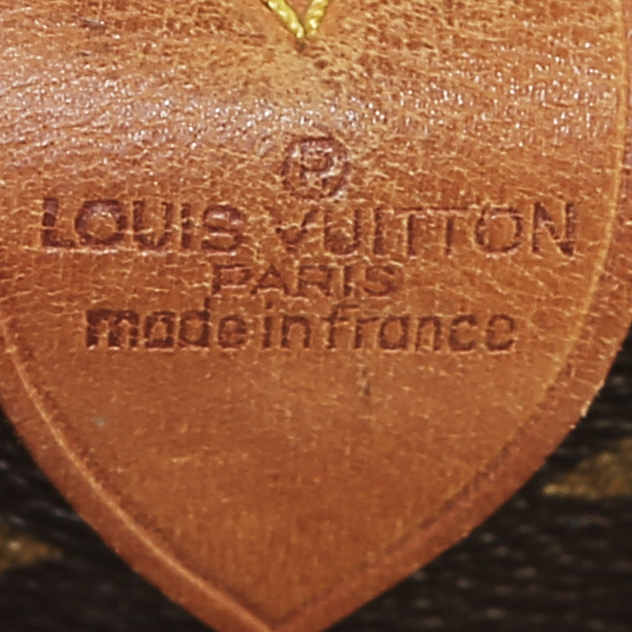 Bolsa de viaje Louis Vuitton  Keepall 55 en lona Monogram marrón y cuero natural - Detail D3